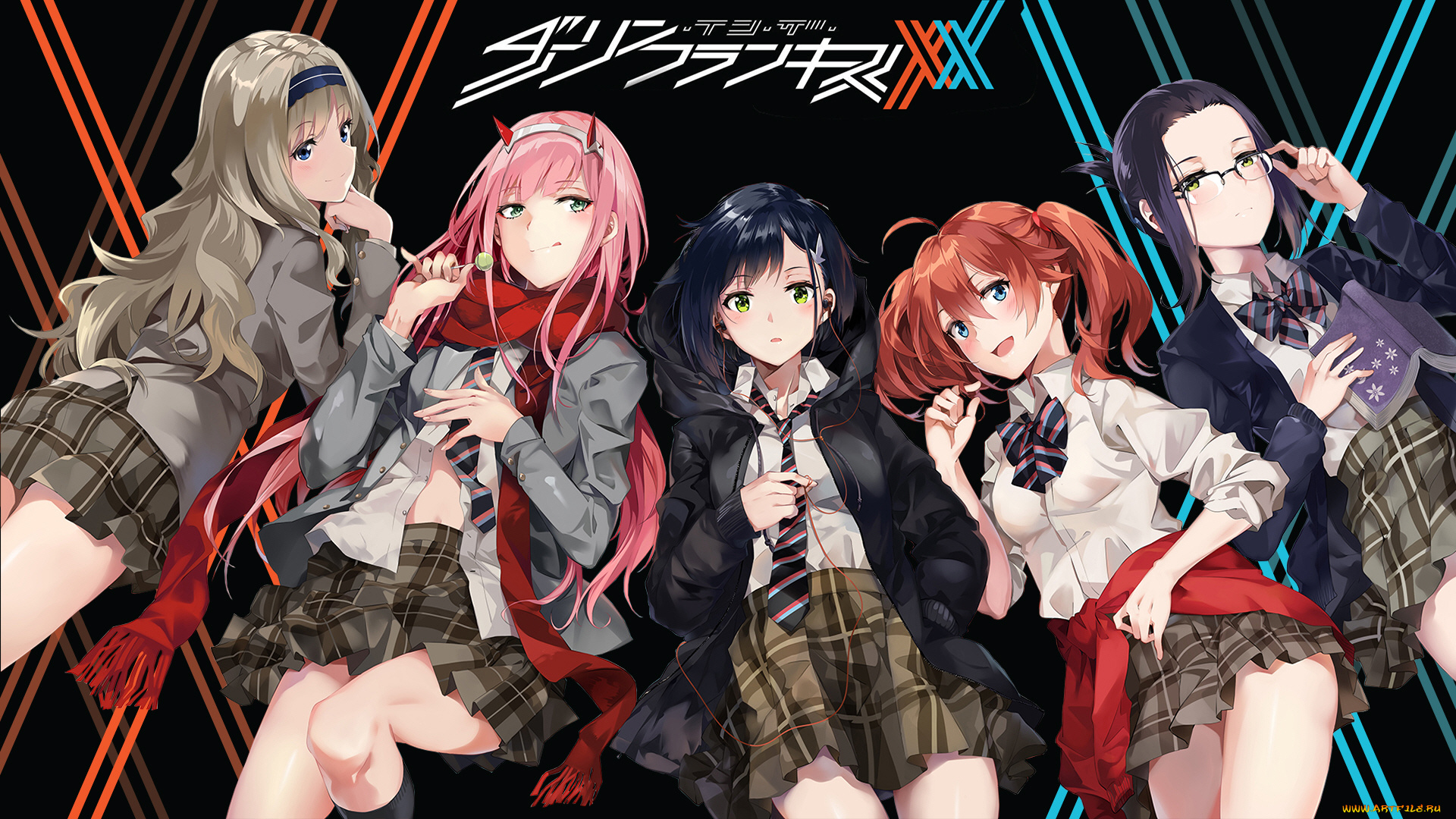 аниме, darling, in, the, frankxx, девушки