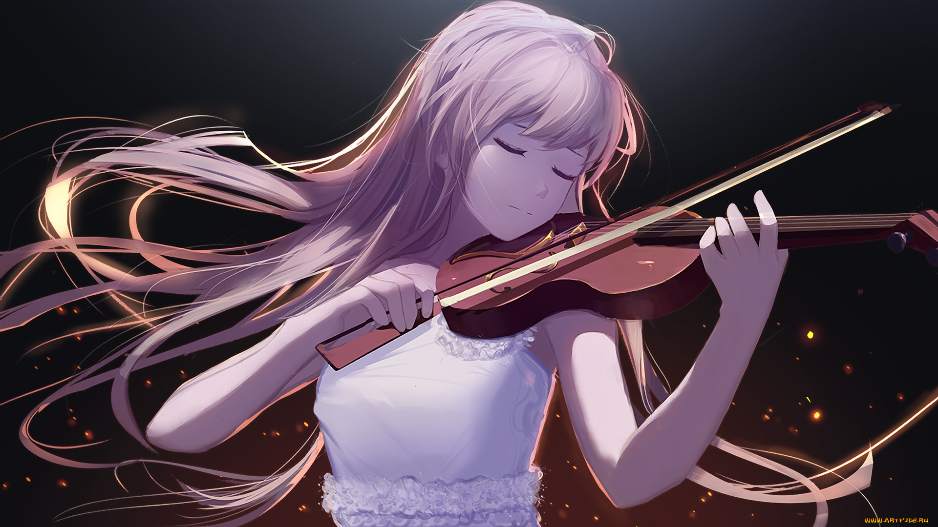 аниме, shigatsu, wa, kimi, no, uso, девушка