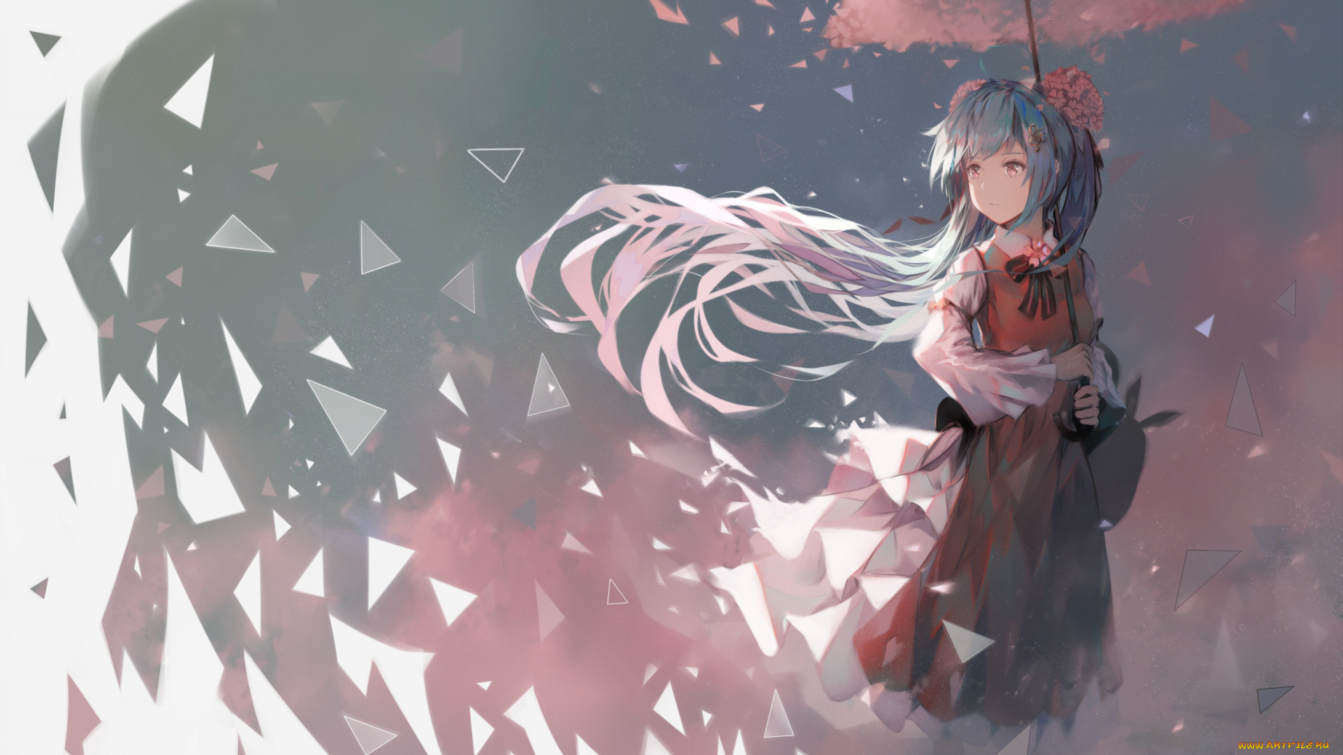 аниме, vocaloid, девушка