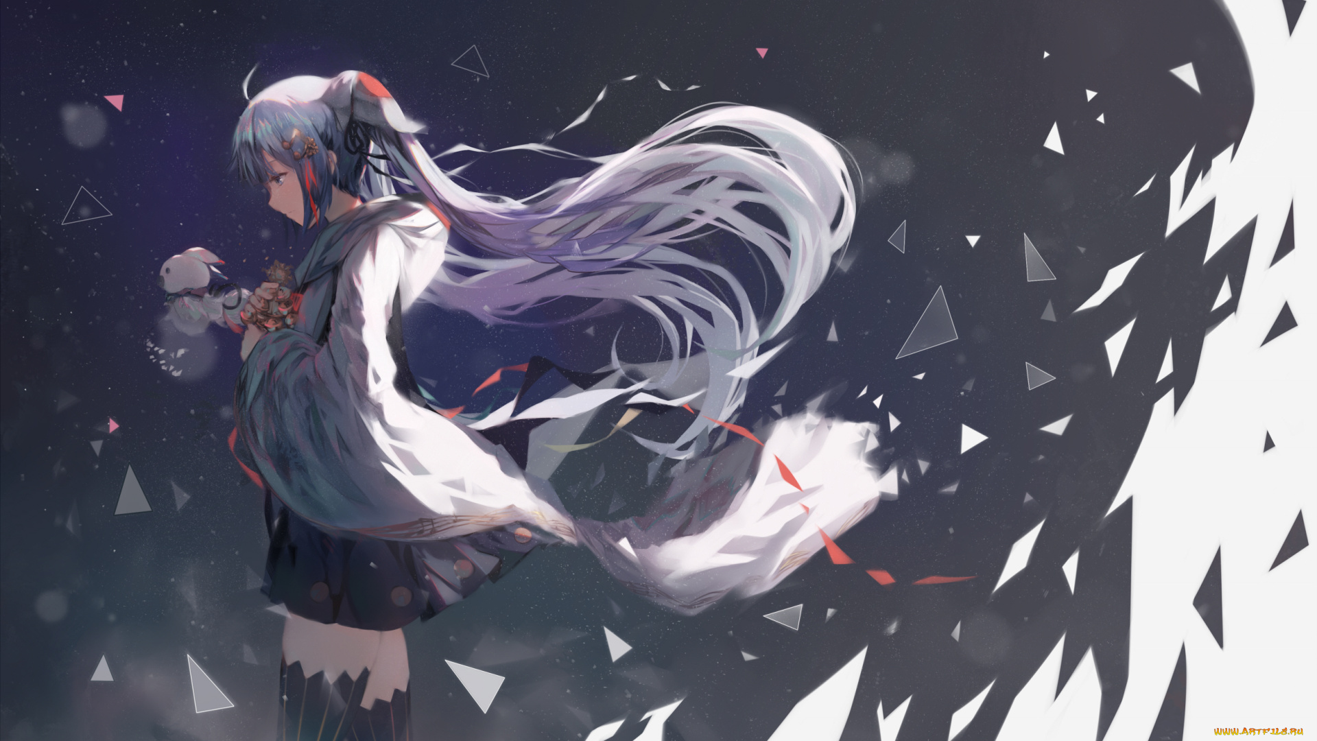 аниме, vocaloid, девушка