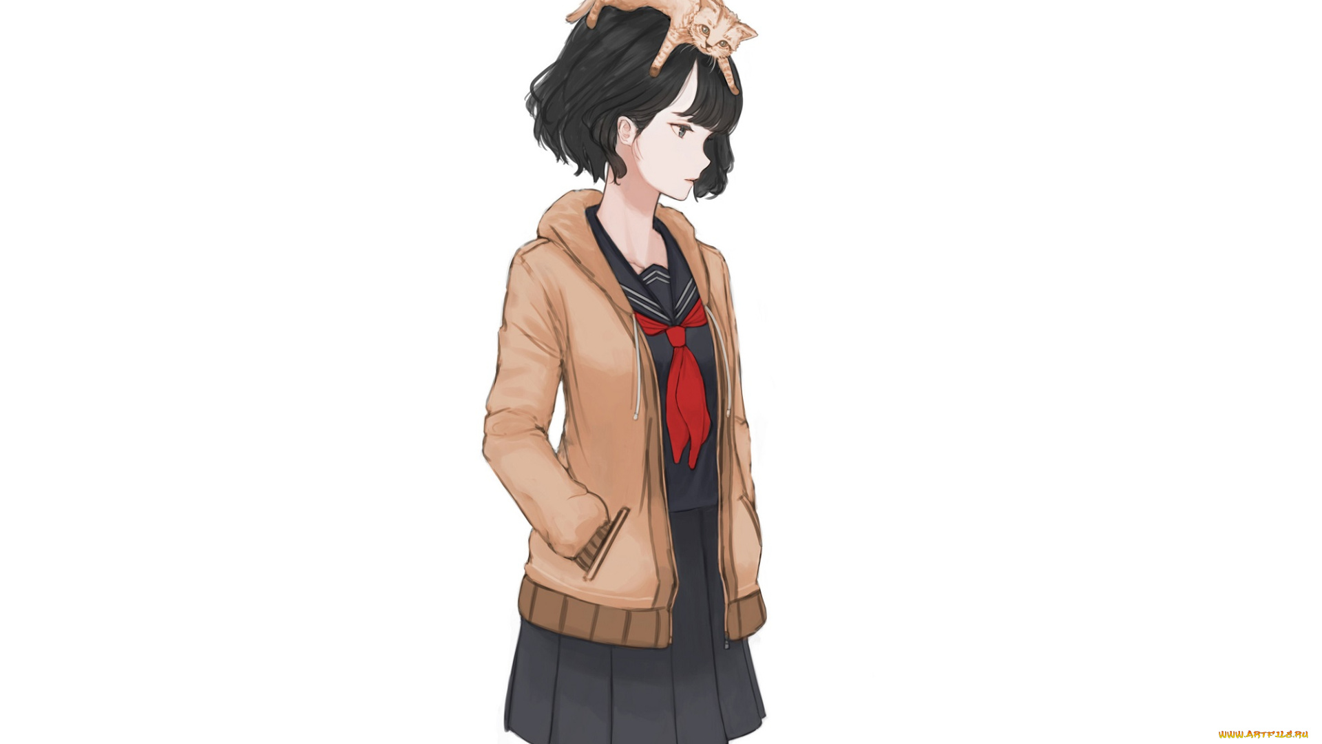 аниме, животные, , существа, девушка