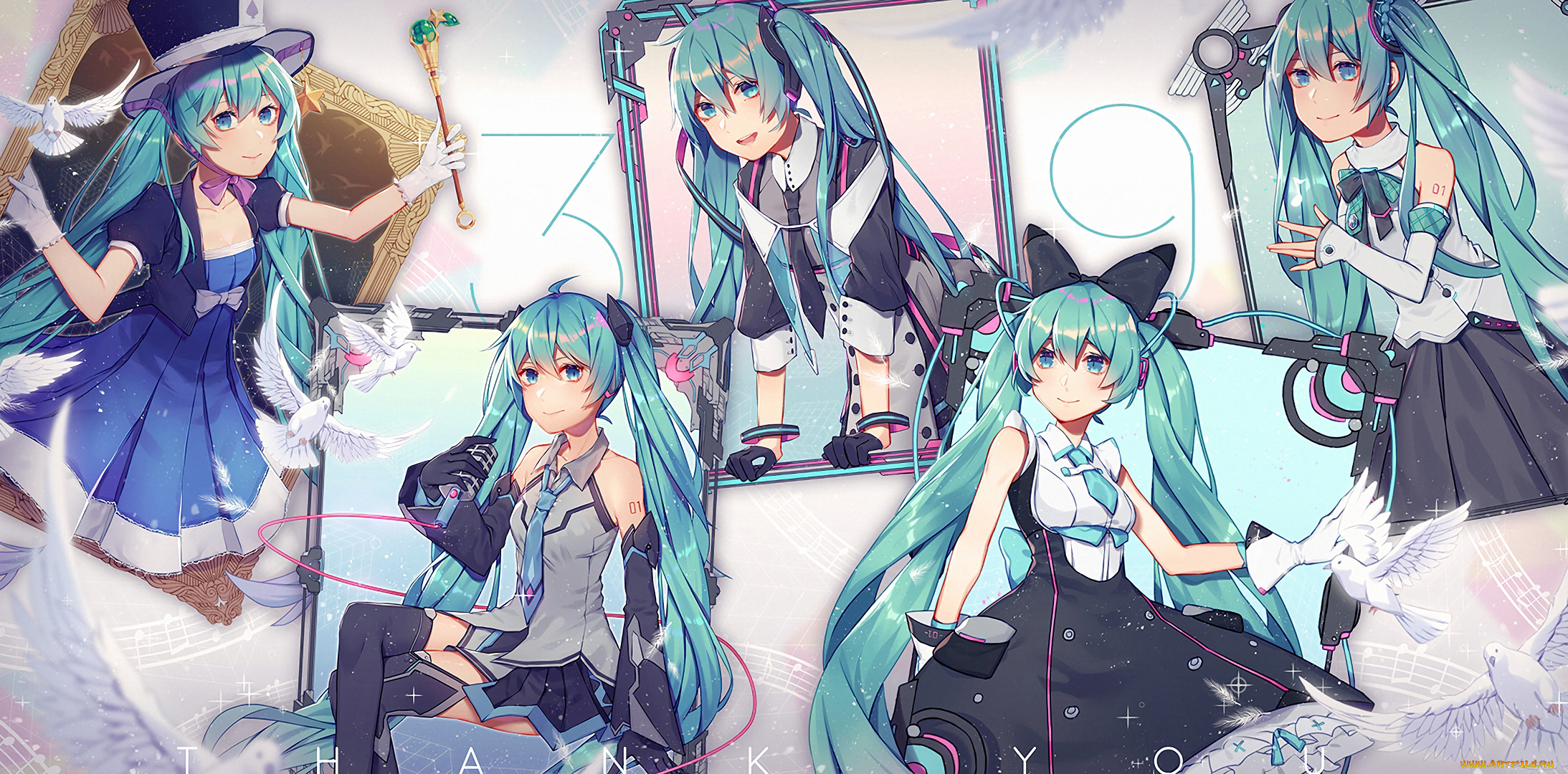 аниме, vocaloid, девушка