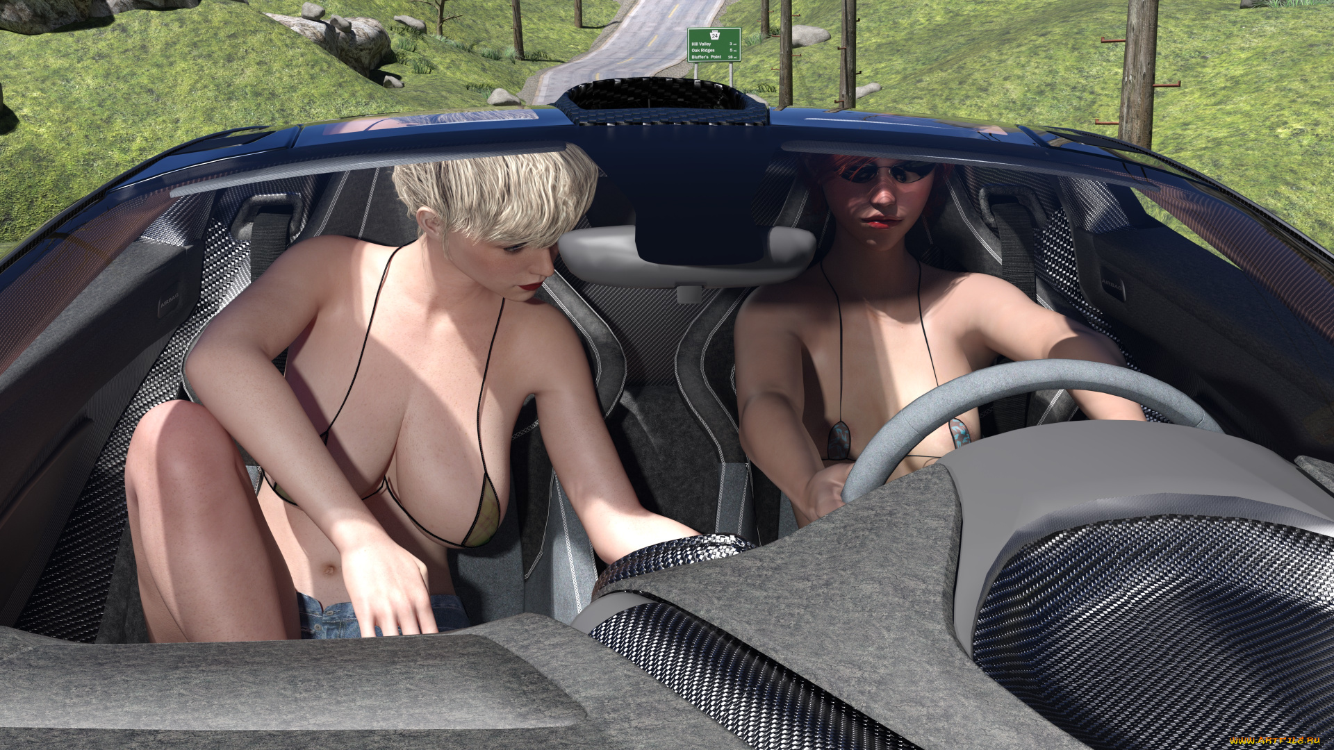 3д, графика, люди-авто, мото, , people-, car, , , moto, девушка, взгляд, фон