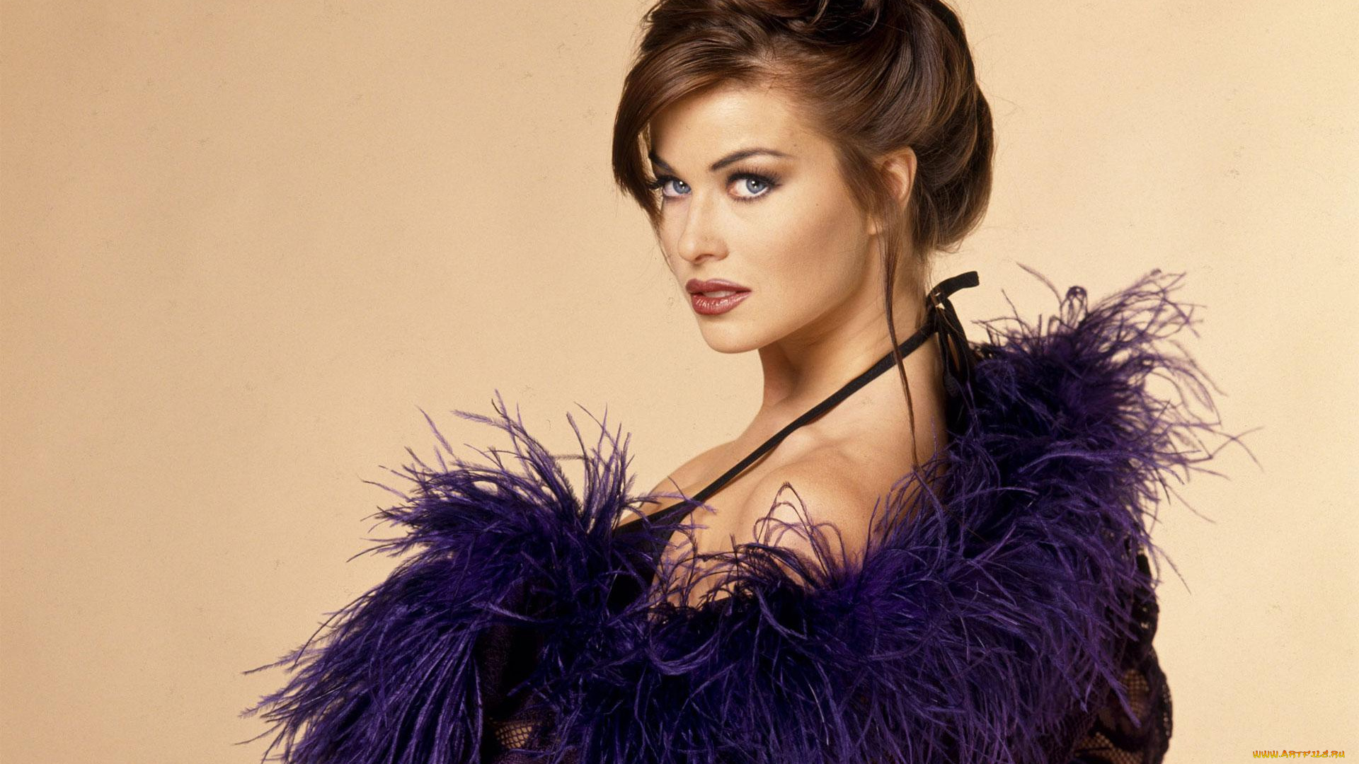 девушки, carmen, electra, лицо, боа, шатенка