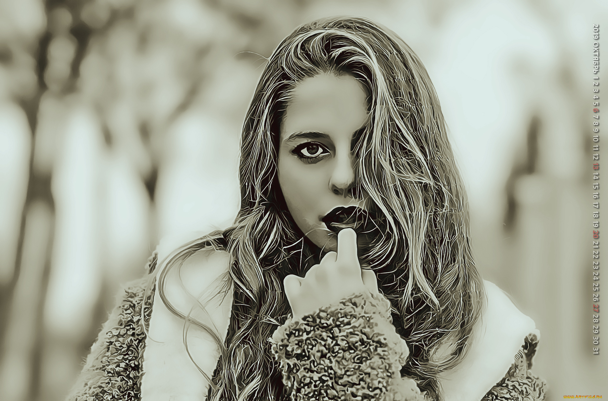 календари, компьютерный, дизайн, 2019, calendar, женщина, взгляд, девушка