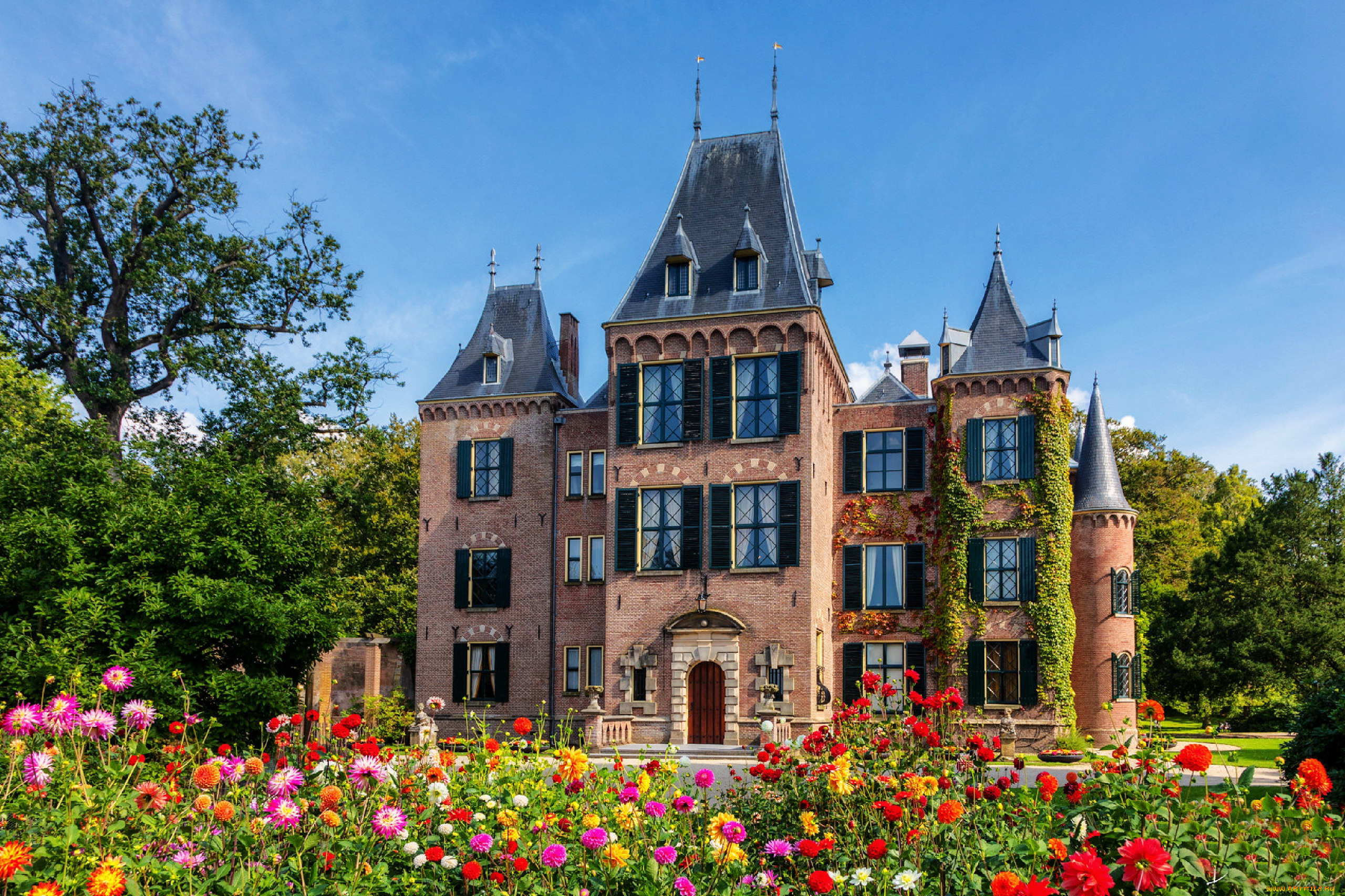 keukenhof, castle, города, замки, нидерландов, keukenhof, castle