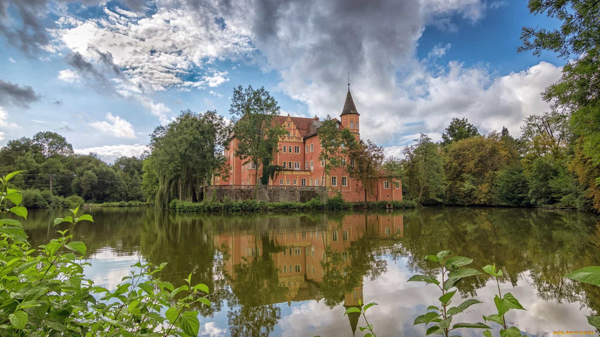 taufkirchen, castle, города, замки, германии, taufkirchen, castle