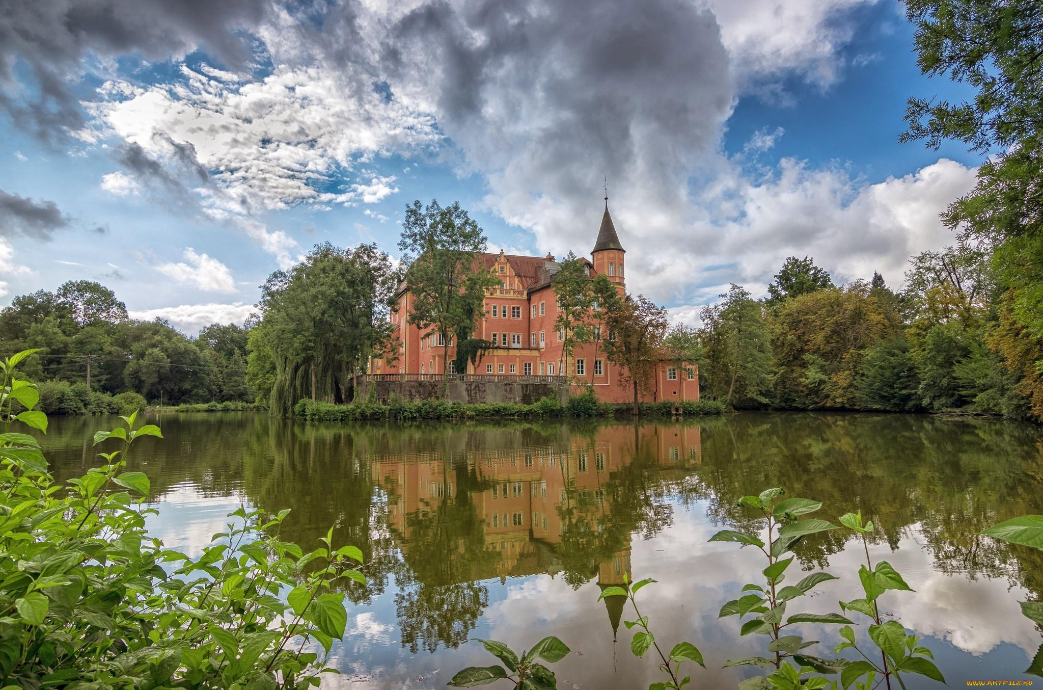 taufkirchen, castle, города, замки, германии, taufkirchen, castle