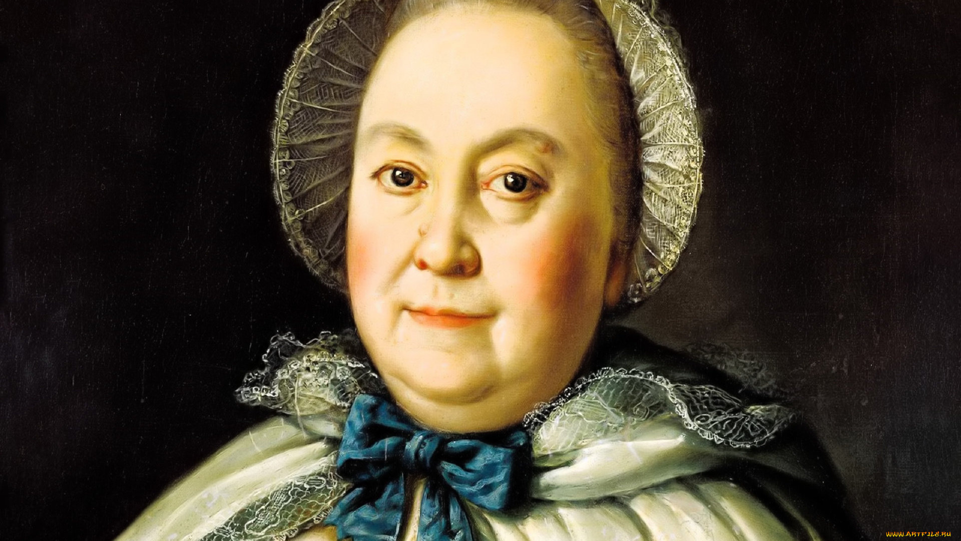 мария, румянцева, рисованное, алексей, антропов, женщина, лицо, портрет, чепец, бант