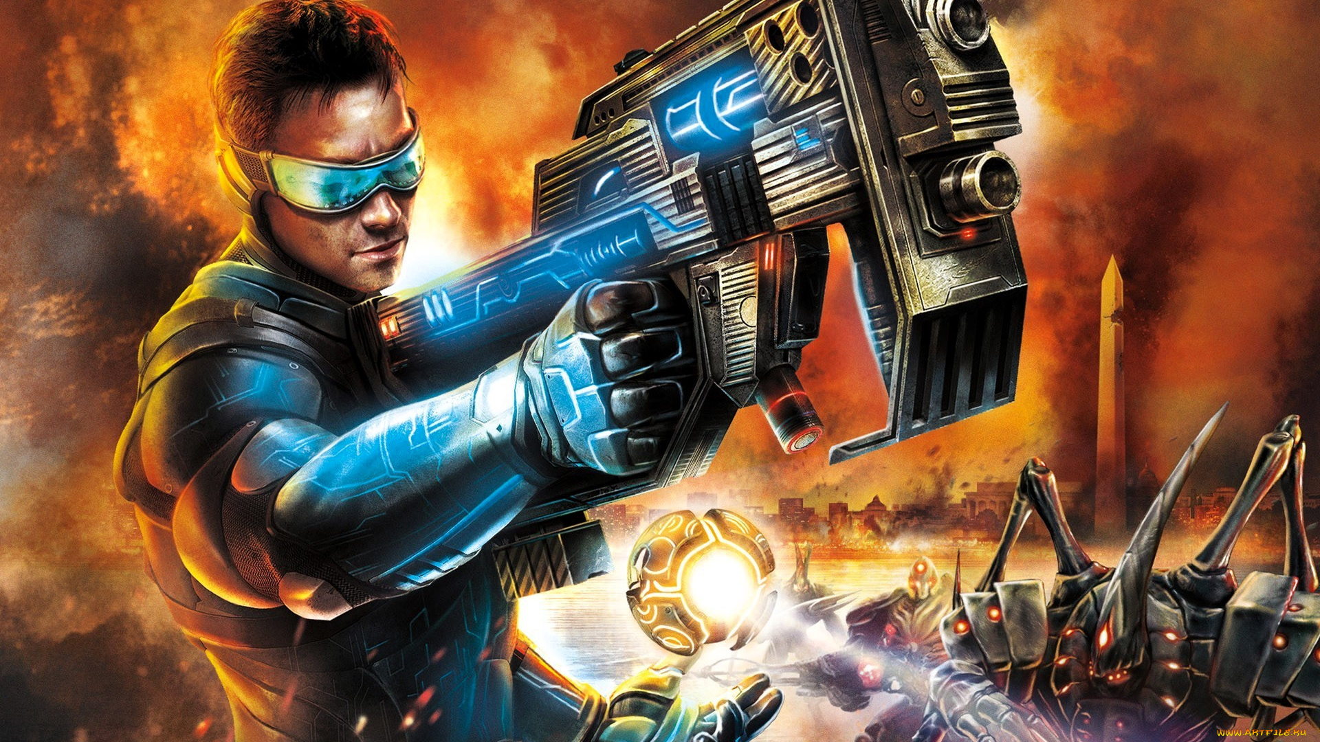 the, conduit, видео, игры, парень, оружие, сфера, монстр