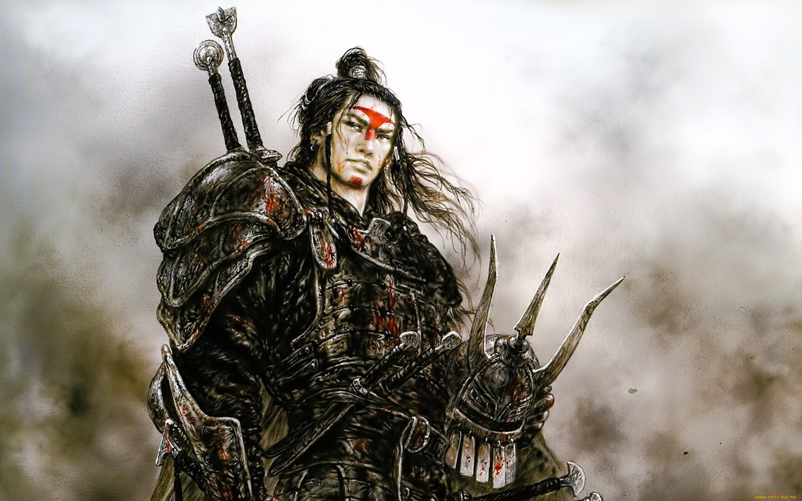 фэнтези, _luis, royo, парень, воин, оружие, шлем, доспехи