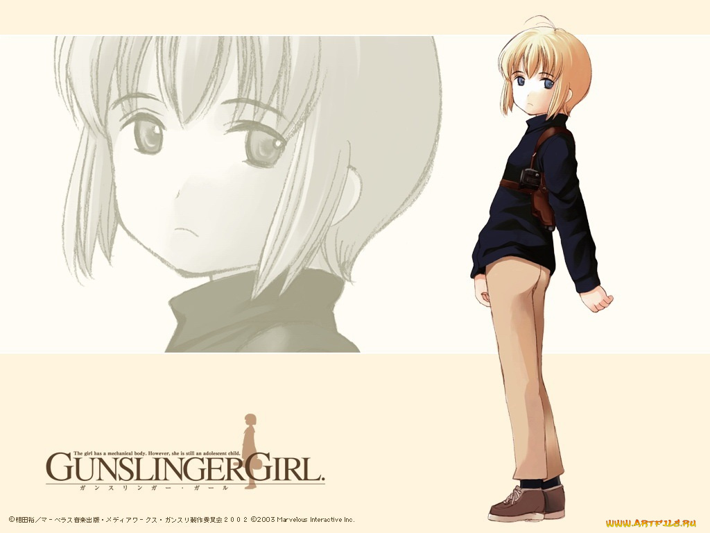 аниме, gun, slinger, girl