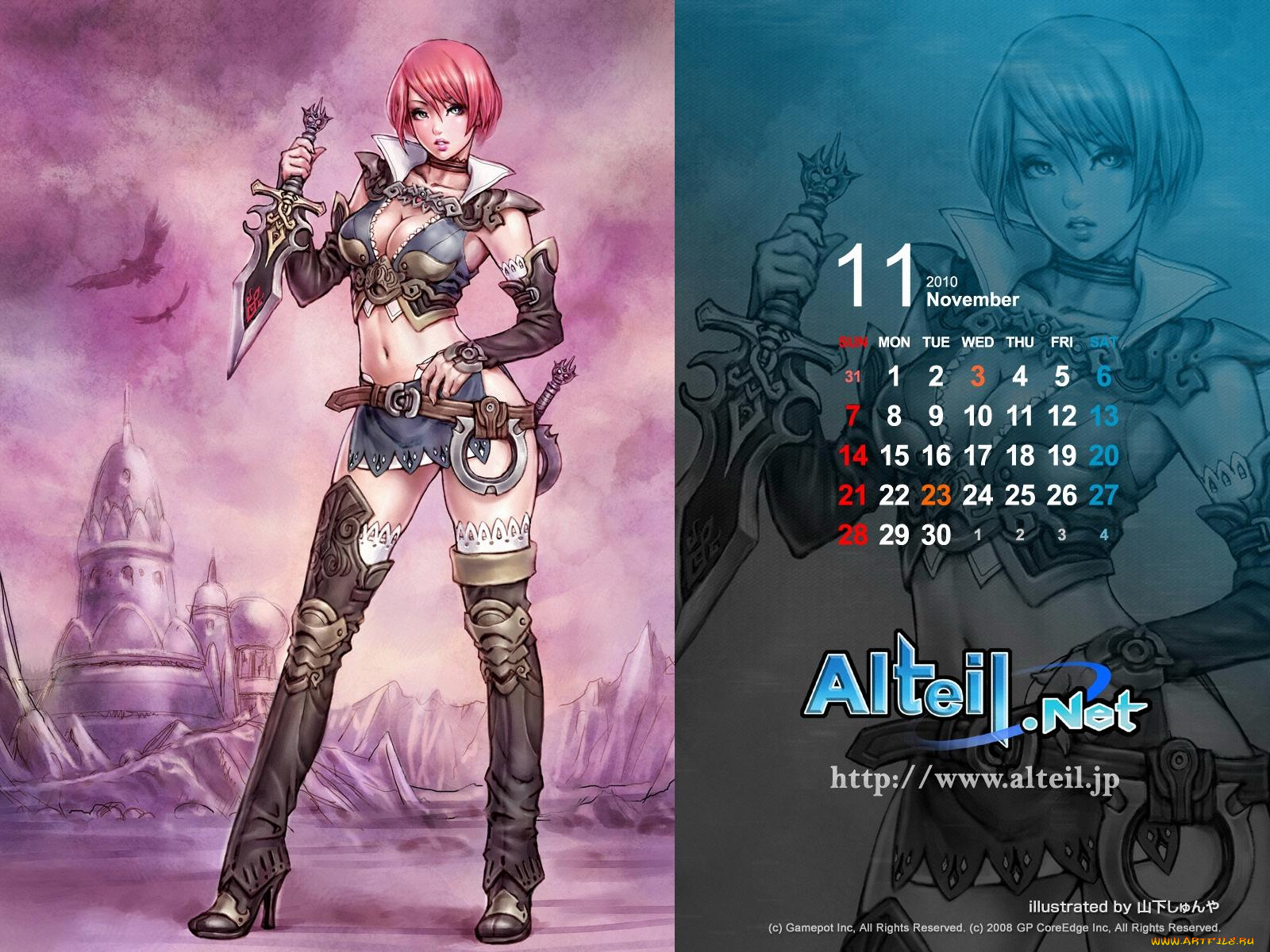 календари, аниме