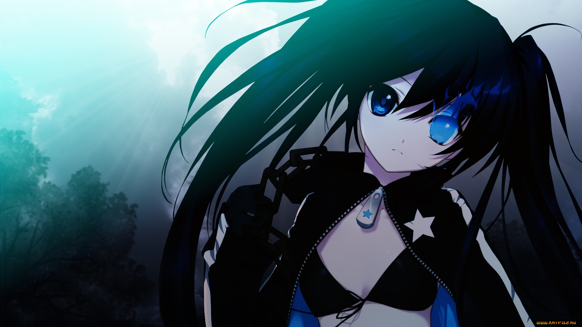 аниме, black, rock, shooter