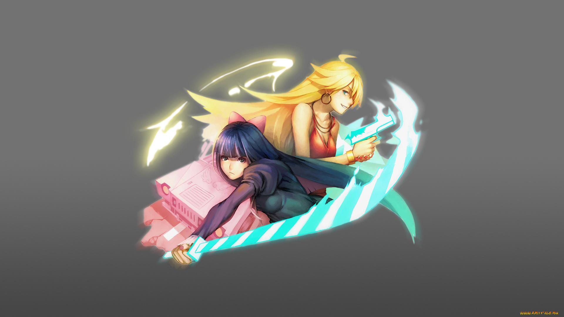 аниме, panty, stocking, with, garterbelt