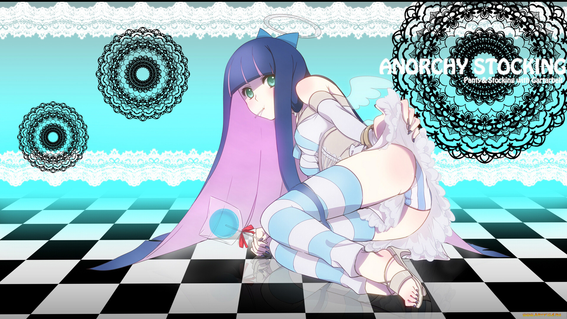 аниме, panty, stocking, with, garterbelt