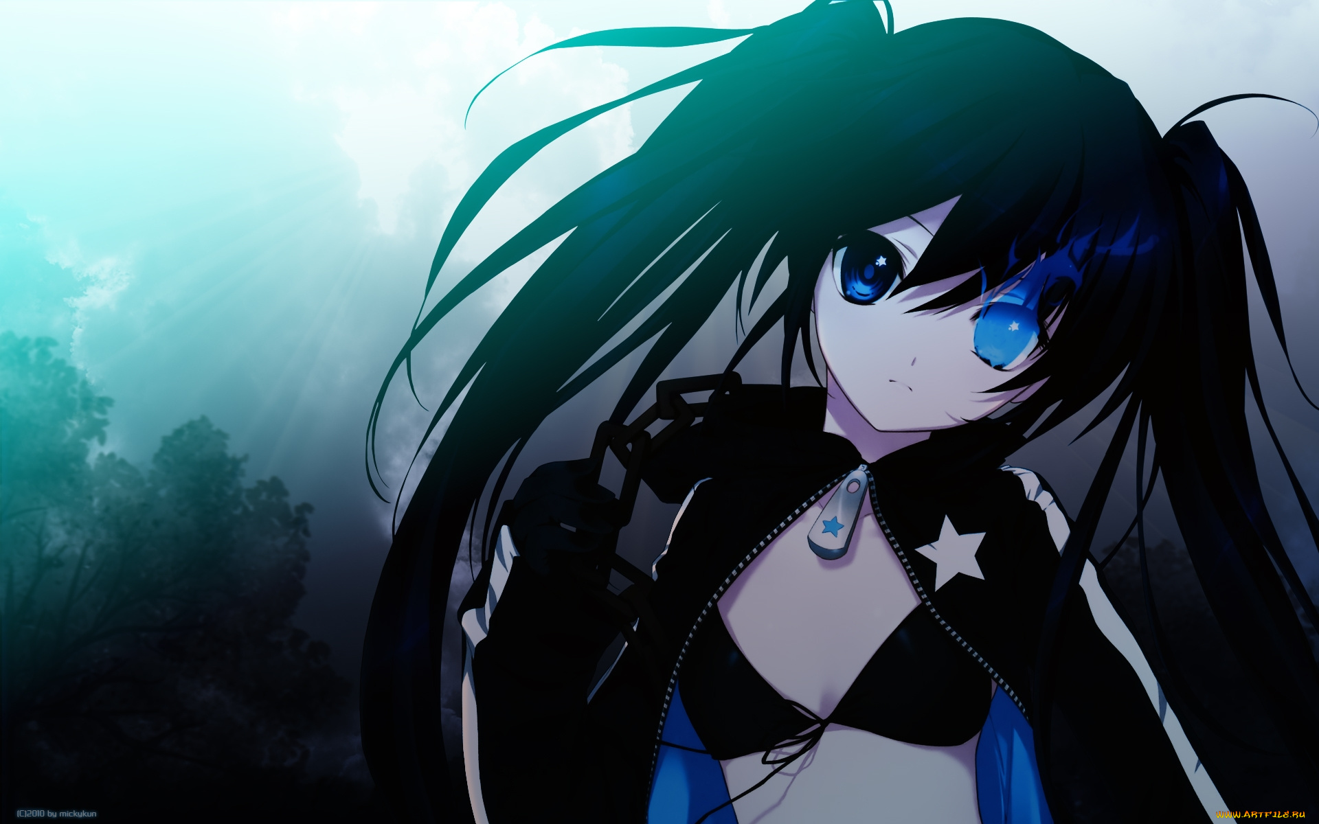 аниме, black, rock, shooter