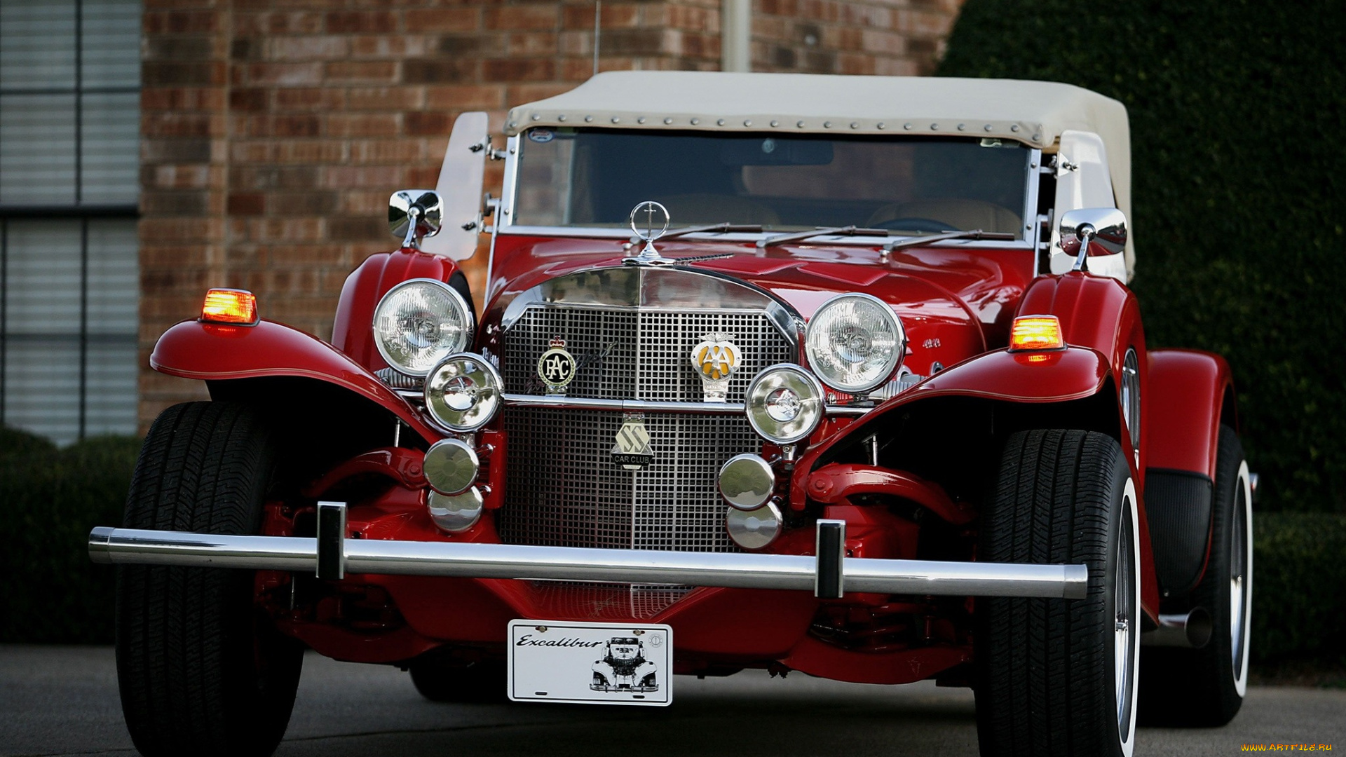 автомобили, excalibur, дом, автомобиль, асфальт, трава