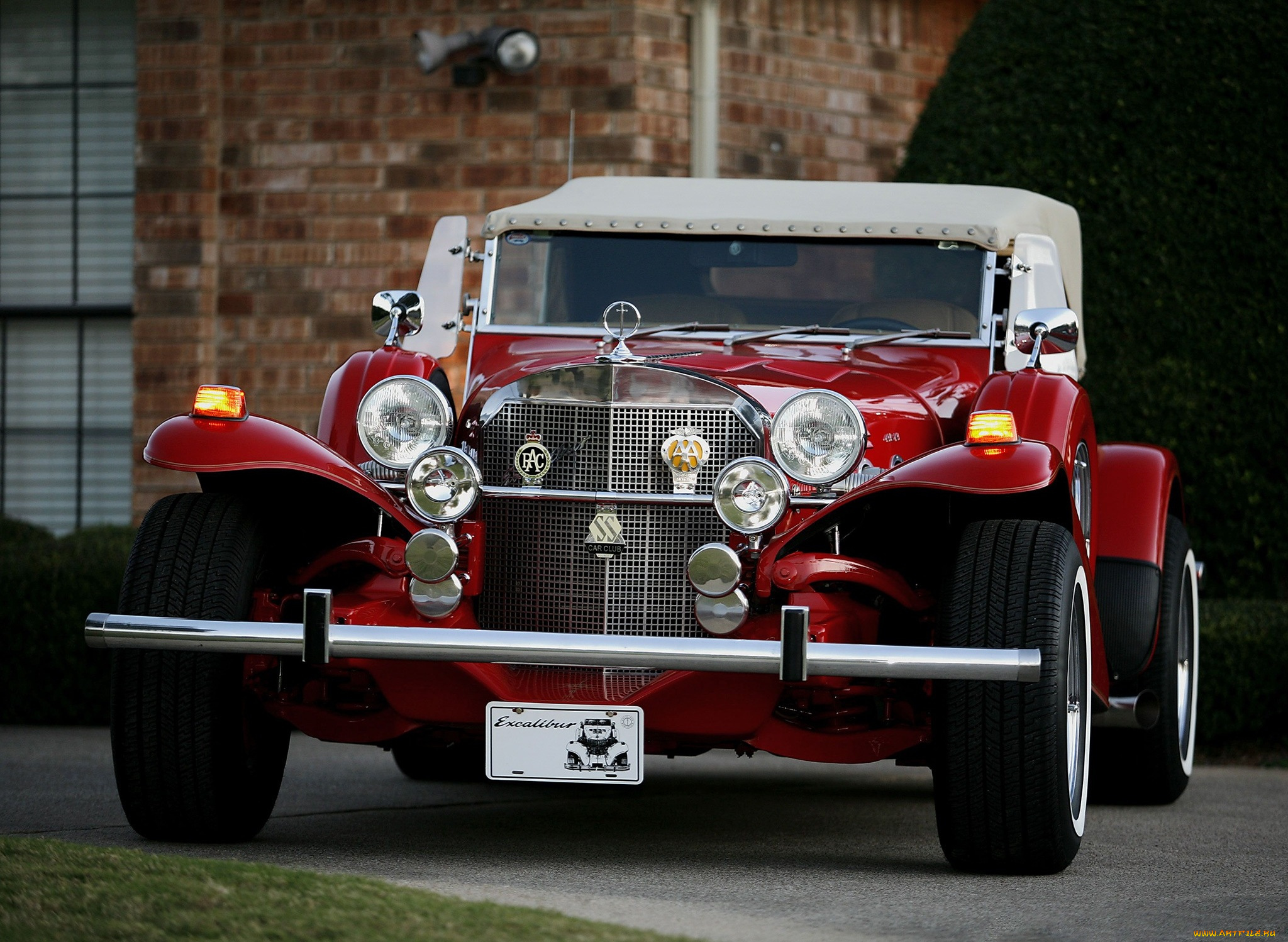 автомобили, excalibur, дом, автомобиль, асфальт, трава