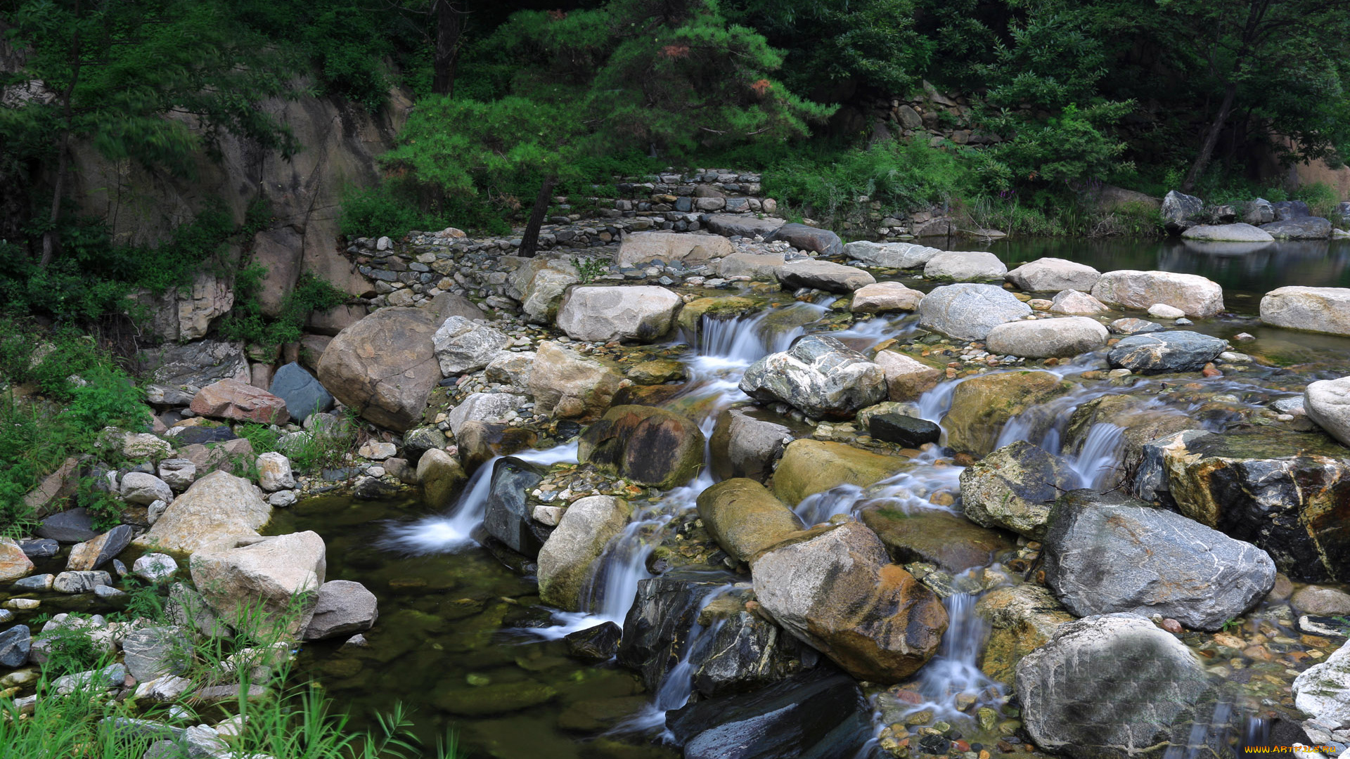 природа, реки, озера, ручей, камни