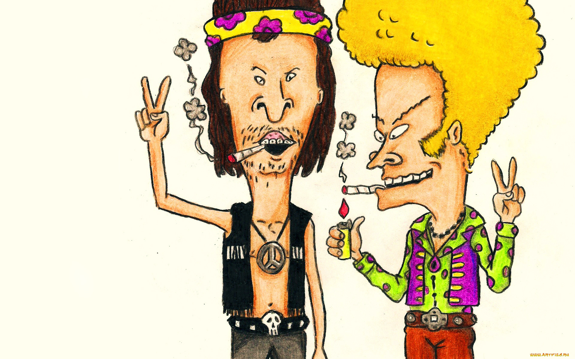 бивис, баттхед, мультфильмы, beavis, and, butt, head, чуваки, хиппи, курят, и, butt-head