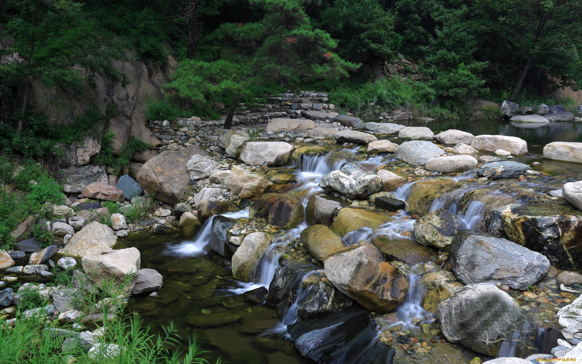 природа, реки, озера, ручей, камни