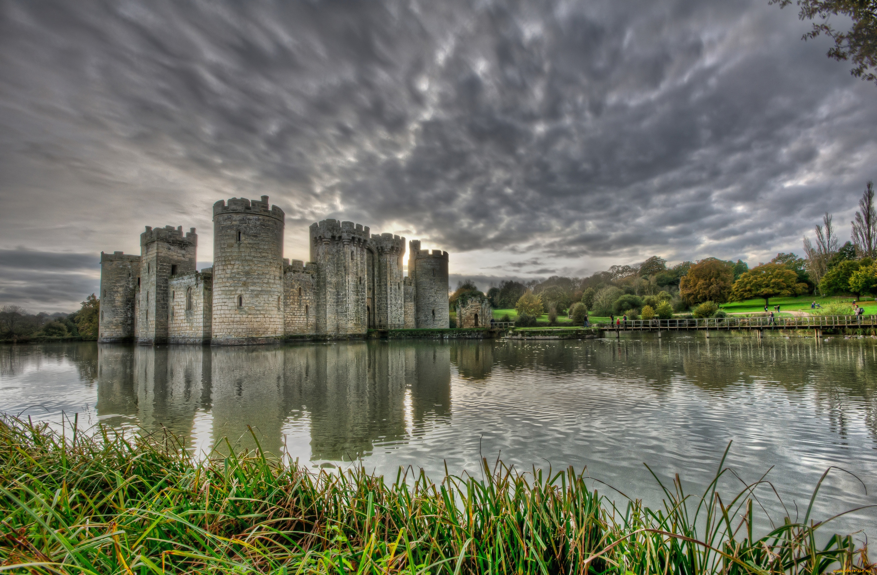 города, дворцы, замки, крепости, замок, каменный, река, отражение