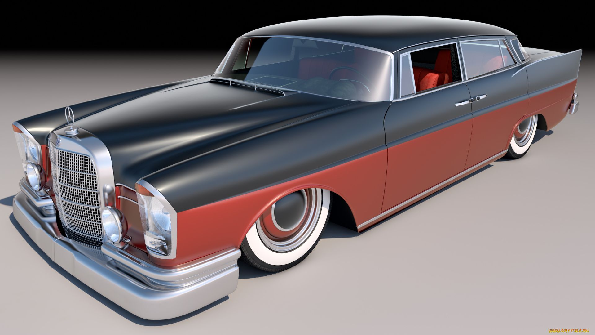 автомобили, 3д, mercedes, 1961