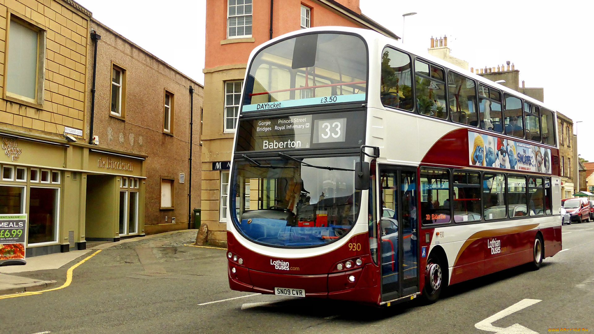 автомобили, автобусы, двухэтажный, городской, автобус