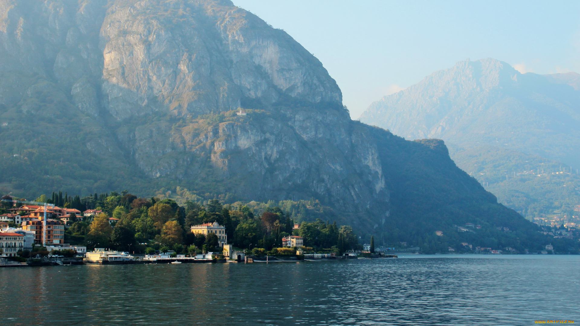 италия, ломбардия, грианте, города, пейзажи, дома, горы, море