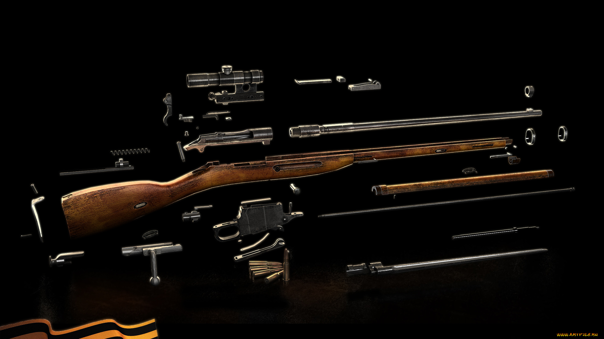оружие, винтовки, прицеломприцелы, детали, лента