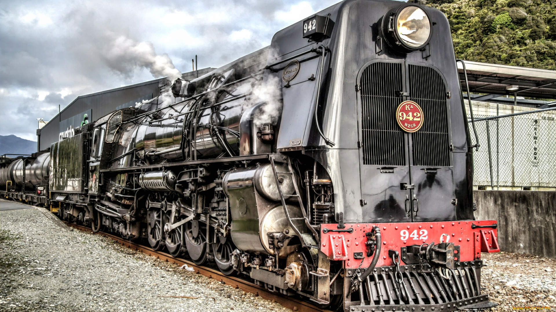 техника, паровозы, железная, дорога, рельсы, паровоз, цистерны