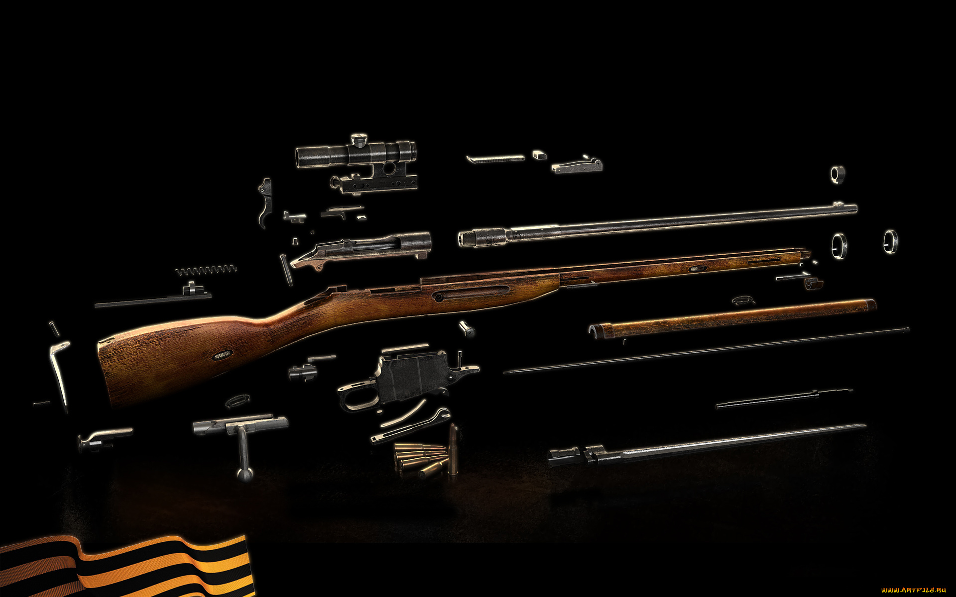 оружие, винтовки, прицеломприцелы, детали, лента