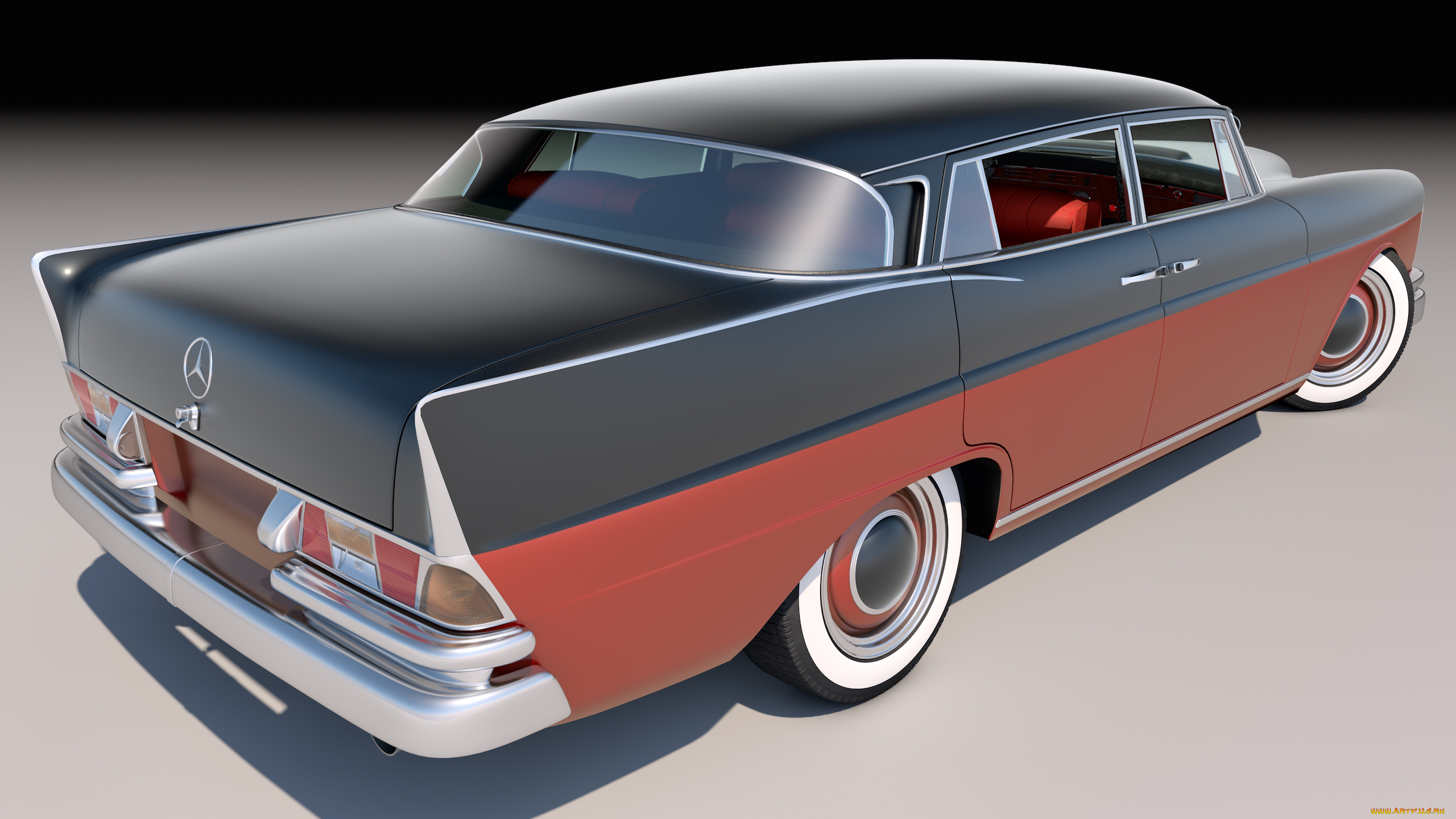 автомобили, 3д, mercedes, 1961