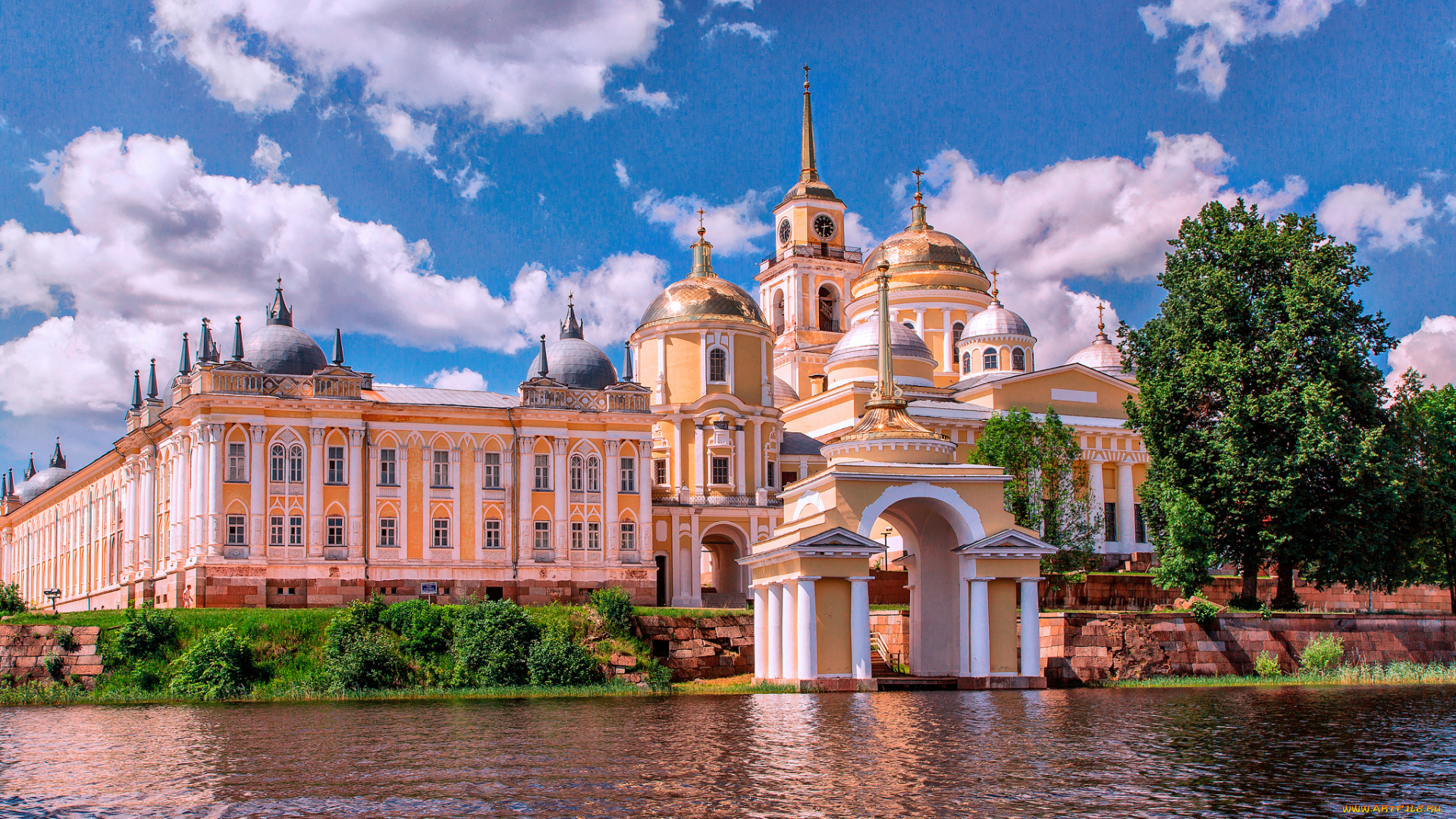 города, -, дворцы, , замки, , крепости, шпили, купола, дворец, река