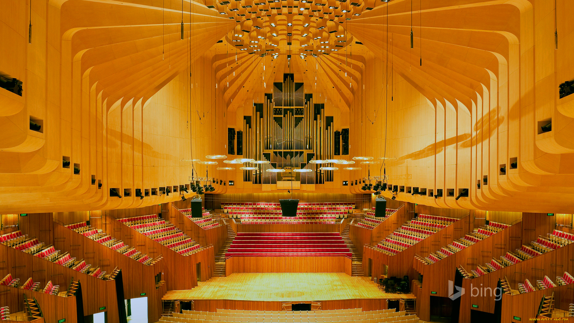 интерьер, театральные, , концертные, и, кинозалы, орган, зал, театр, сидней, opera, sydney