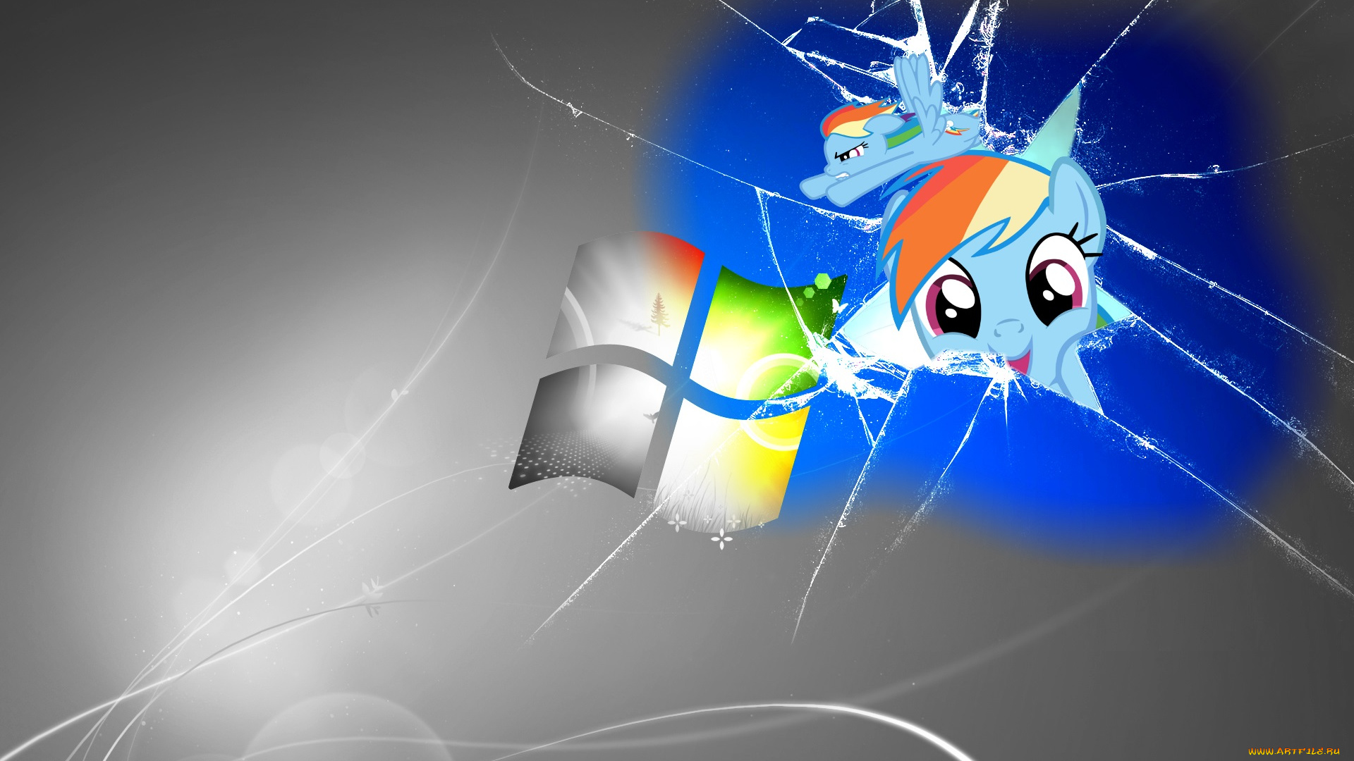 компьютеры, windows, xp, пони, фон, логотип