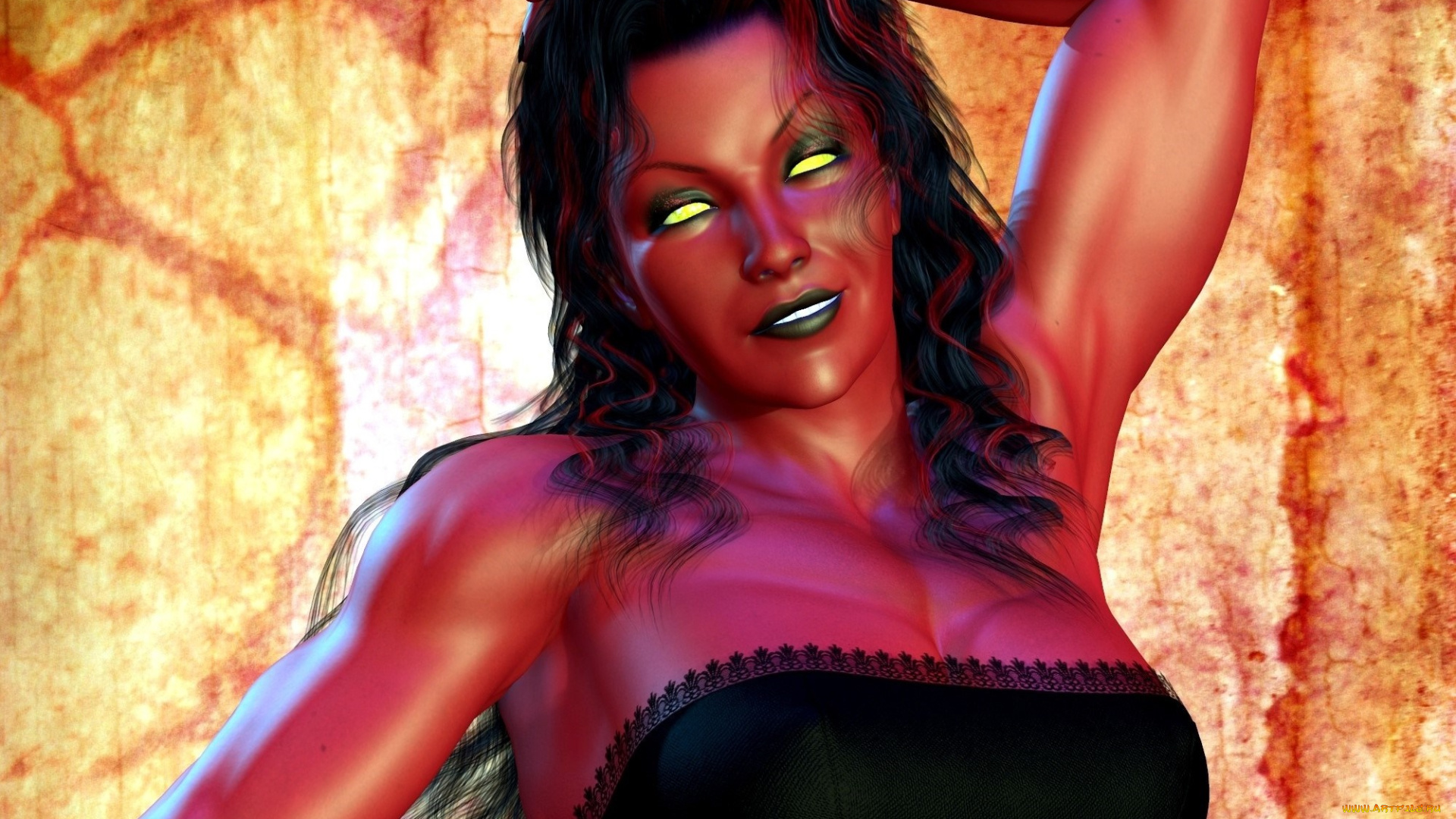 3д, графика, существа, , creatures, фон, взгляд, девушка