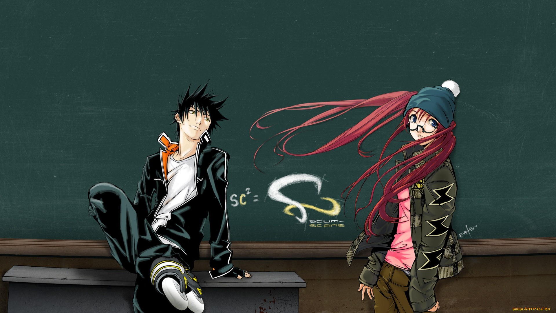 аниме, air, gear, арт, air, gear, девушка, парень