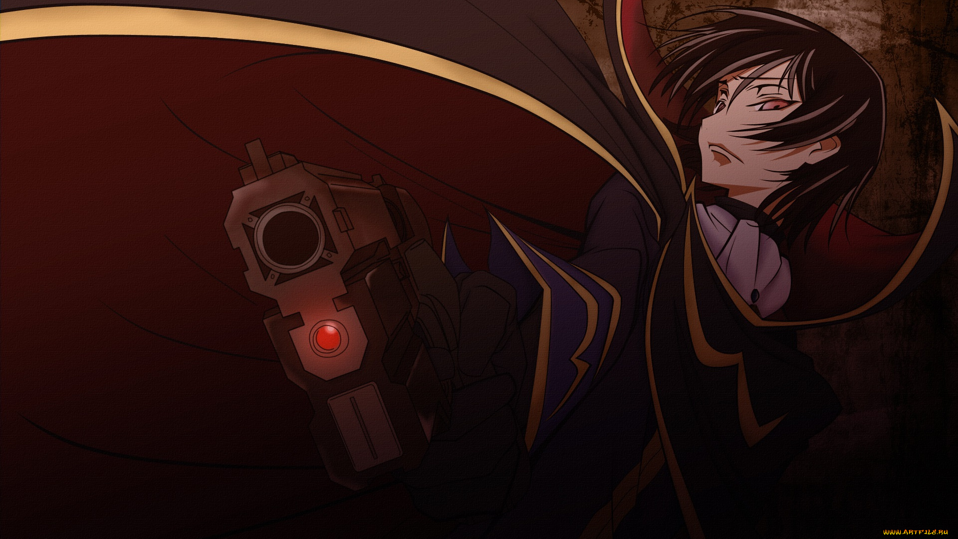 аниме, code, geass, арт, пистолет, парень, код, гиасс