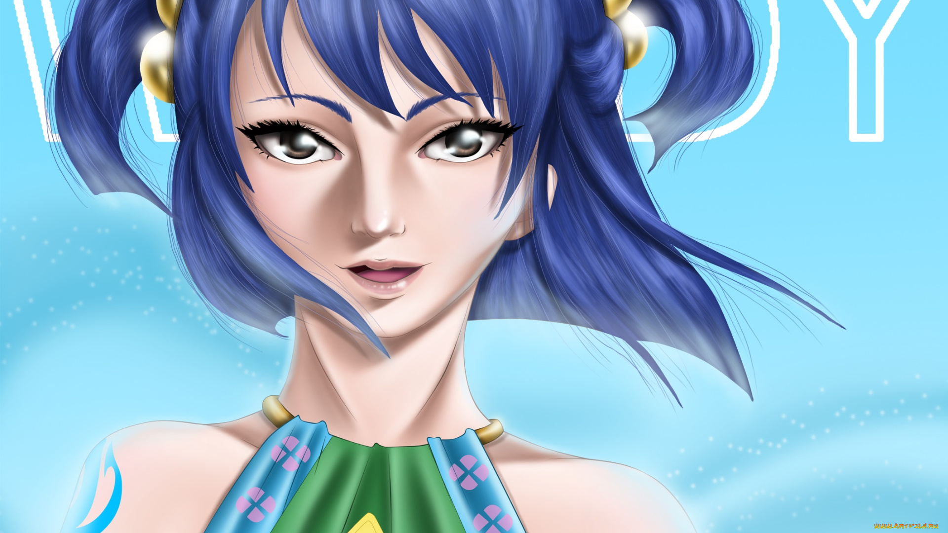 аниме, fairy, tail, взгляд, девушка, фон