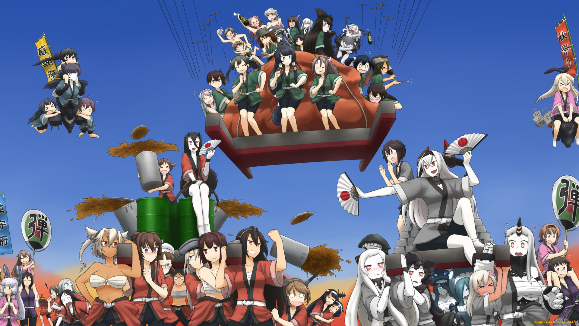 аниме, kantai, collection, арт, hamu, koutarou, tagme, character, девушки, kantai, collection