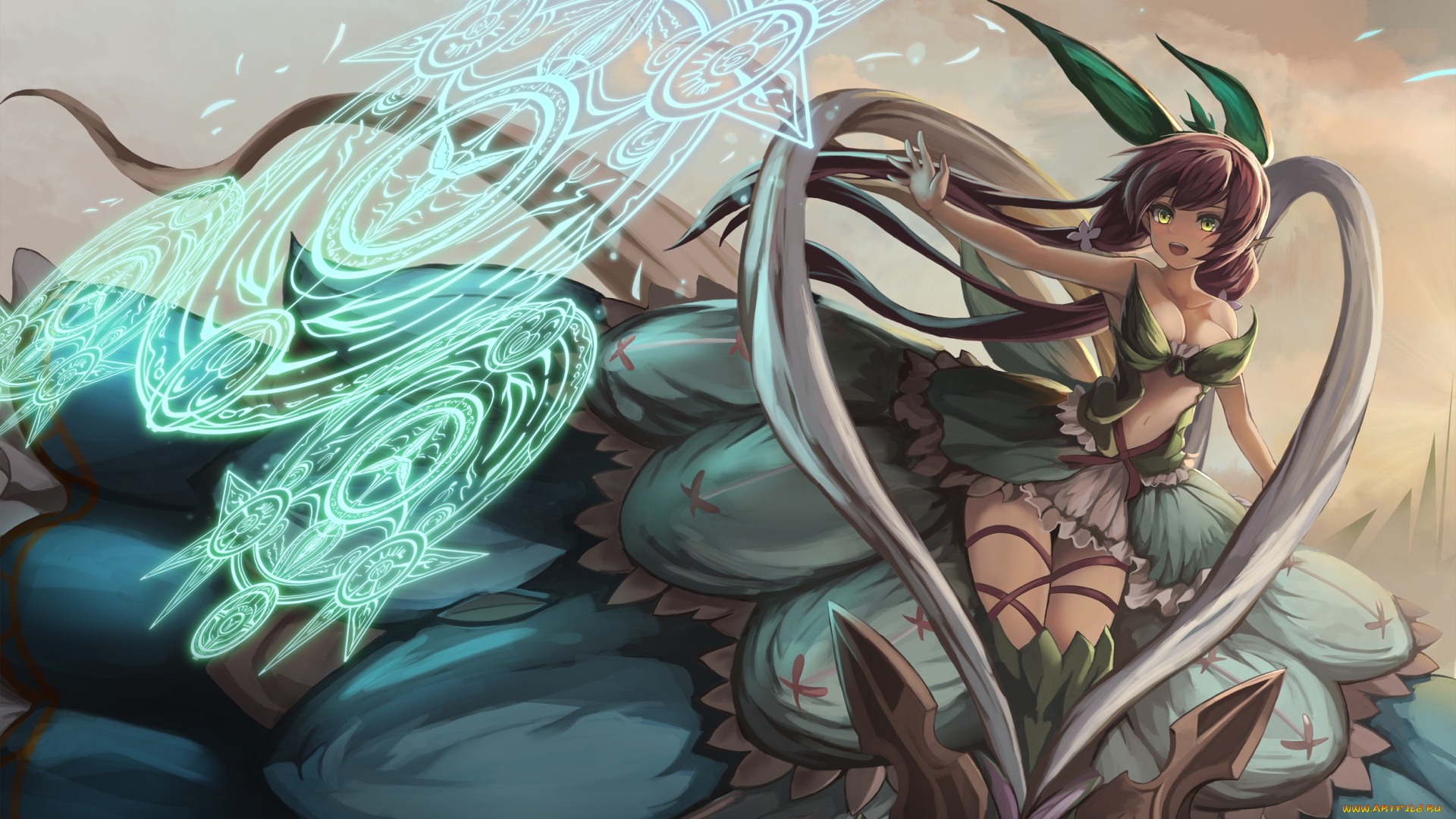 аниме, магия, , колдовство, , halloween, yggdrasill, granblue, fantasy, eruthika, девушка, арт