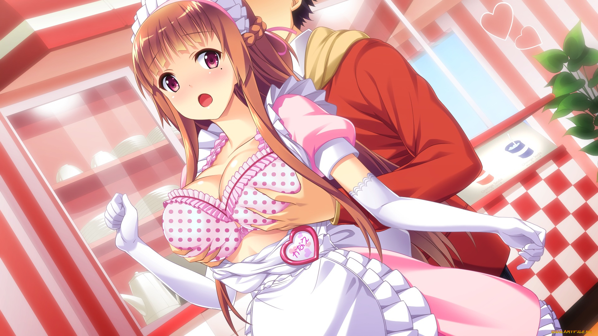 аниме, unknown, , другое, пара, девушка, takai, kanae, арт, makoto, artist, baka, moe, heart, ni, ai, wo, komete, парень