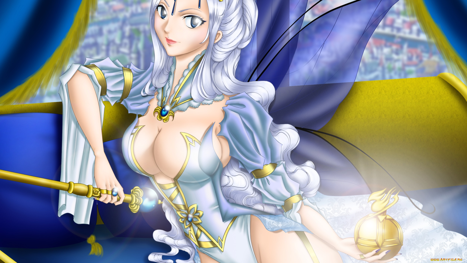 аниме, unknown, , другое, волосы, фон, взгляд, девушка