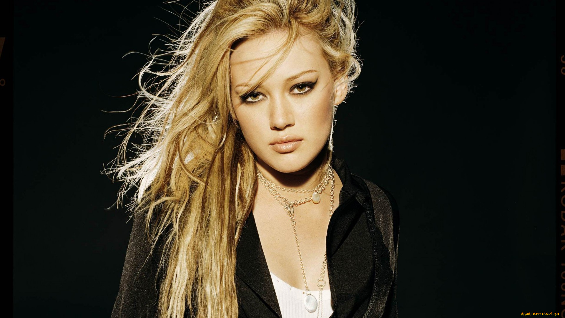 девушки, hilary, duff, пиджак, украшения, стрелки, макияж, волосы, блондинка, взгляд, девушка, hilary, duff