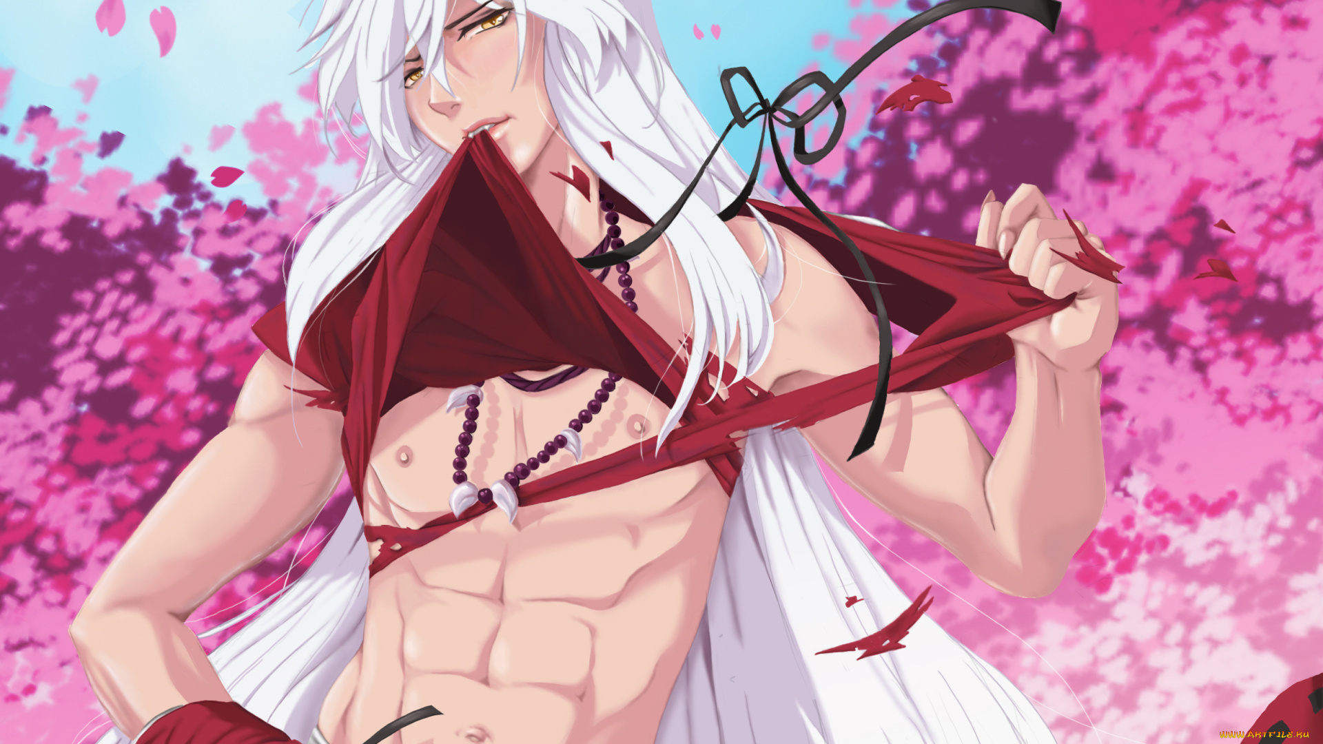 разное, арты, арт, инуяша, полу-демон, парень, секси