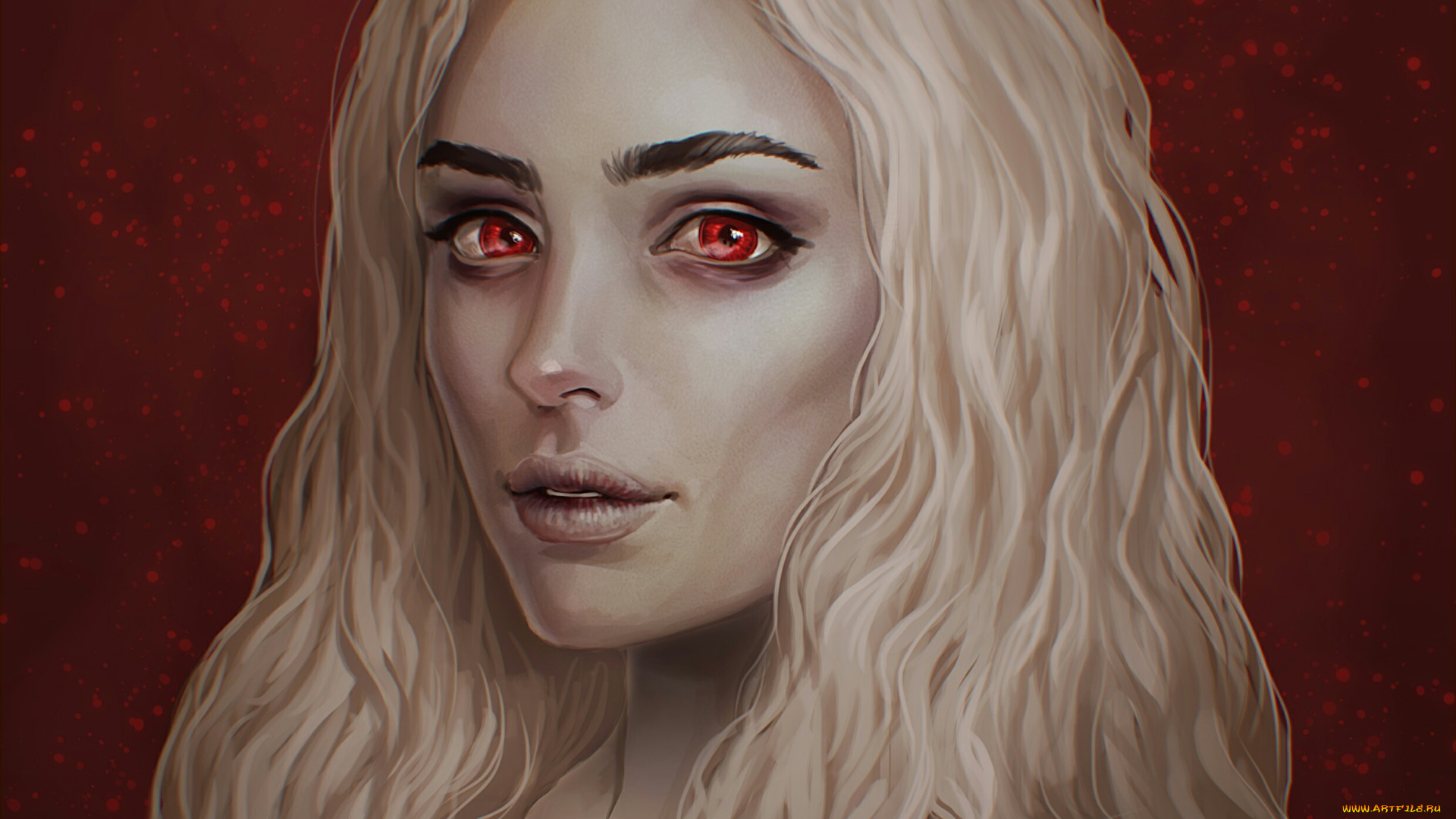 рисованное, люди, девушка, портрет, взгляд, блондинка