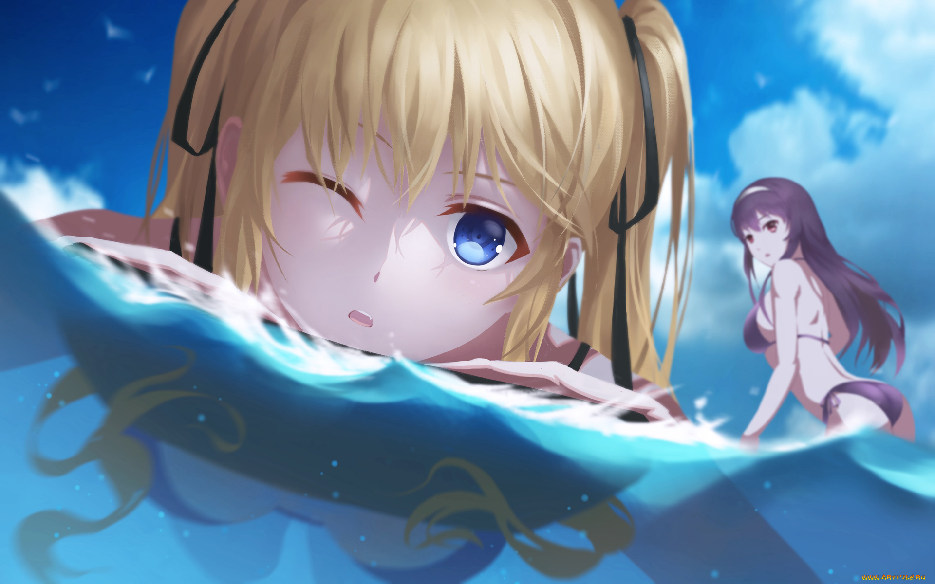 аниме, saenai, heroine, no, sodatekata, девочки, арт, saenai, heroine, no, sodatekata, cangkong, sawamura, spencer, eriri, kasumigaoka, utaha, вода