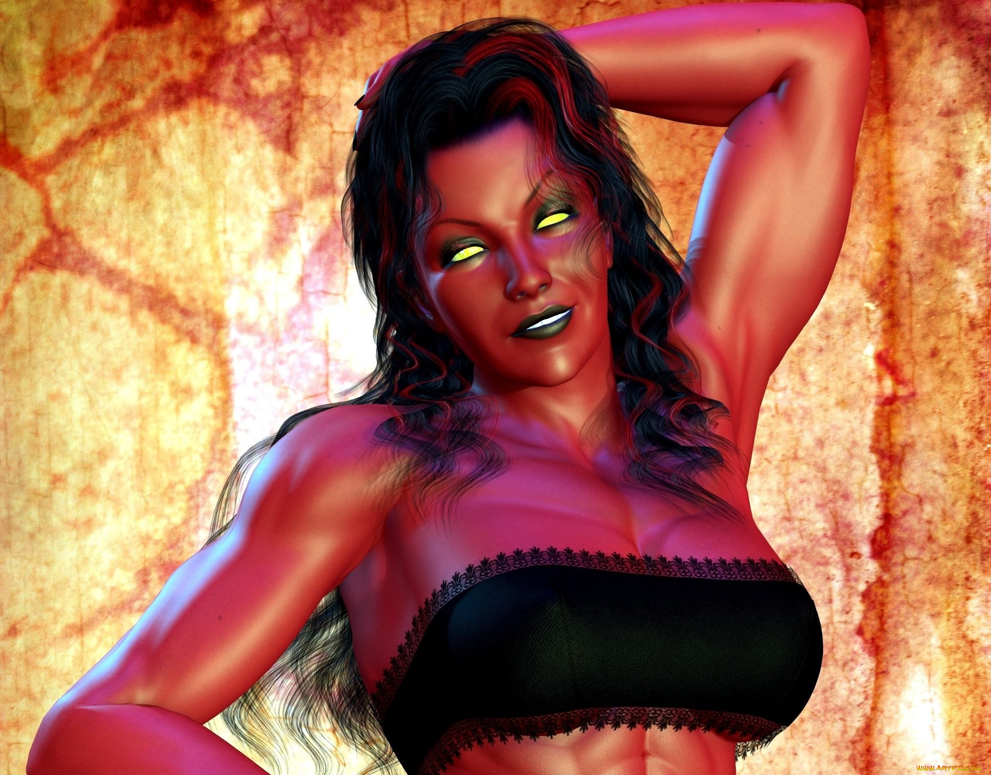 3д, графика, существа, , creatures, фон, взгляд, девушка